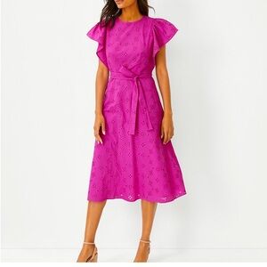 Ann Taylor flutter sleeve dress